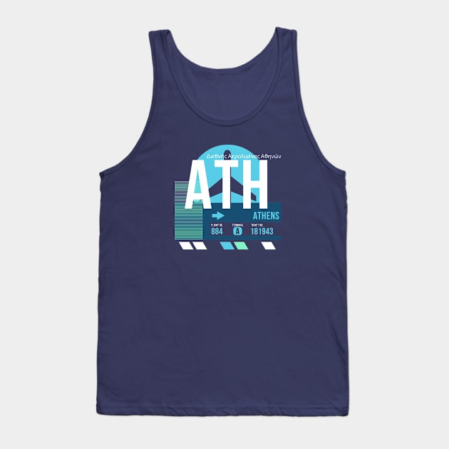 Athens (ATH) Airport // Sunset Baggage Tag Tank Top by Now Boarding